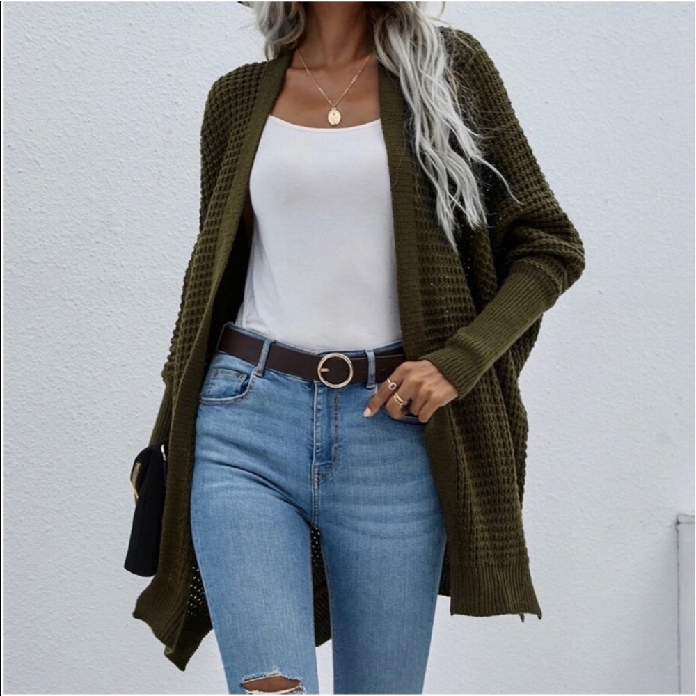 Cozy Dolman Sleeve Open Front Cardigan Sweater - Picture 9 of 10